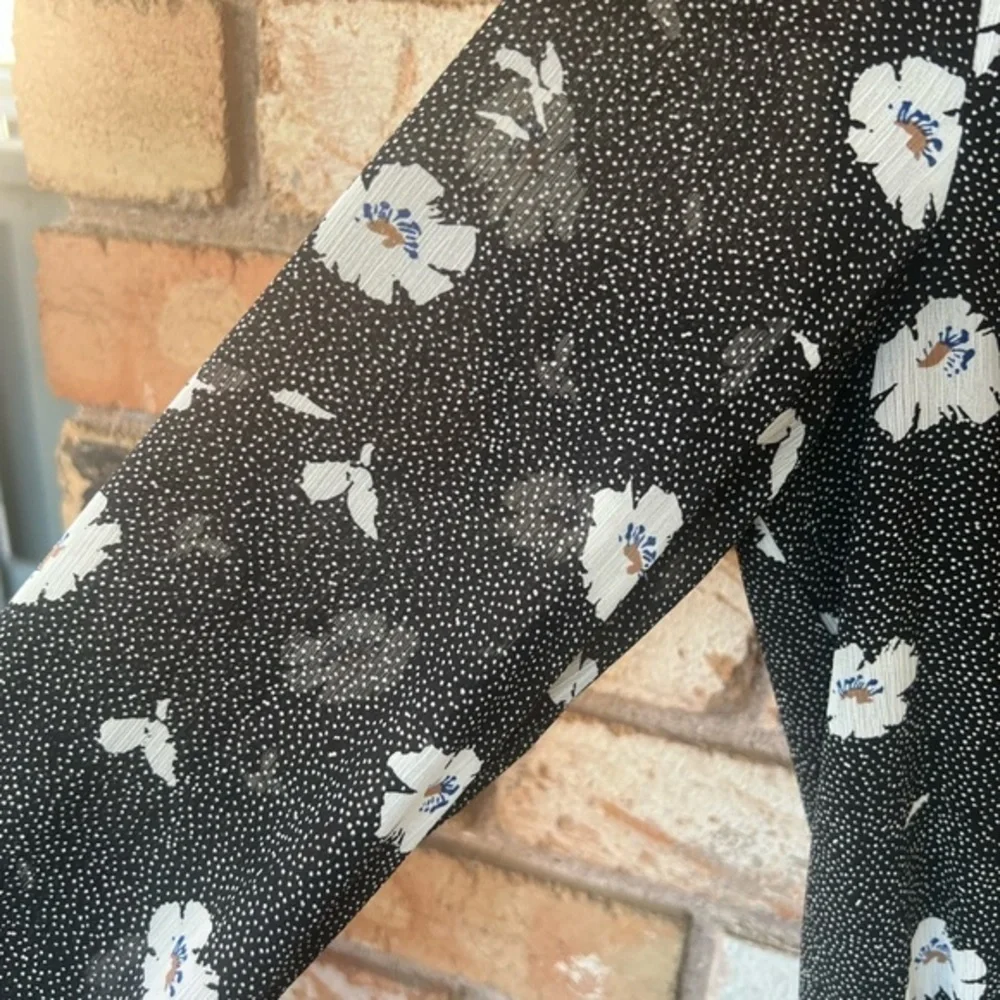 J.Crew factory black and white floral long sleeve dress